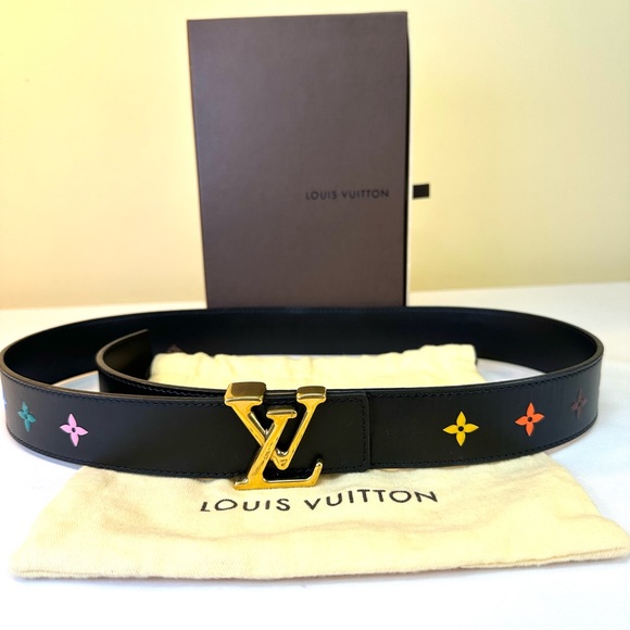 Louis Vuitton Monogram New Wave Black Leather Belt GHW 31.75”-35.75” Box Bag COA - Picture 3 of 12